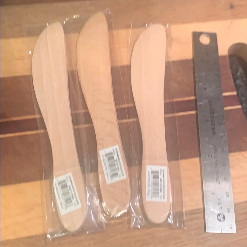 Set of 3 decorative wooden cheese spreaders flowers birds and owls